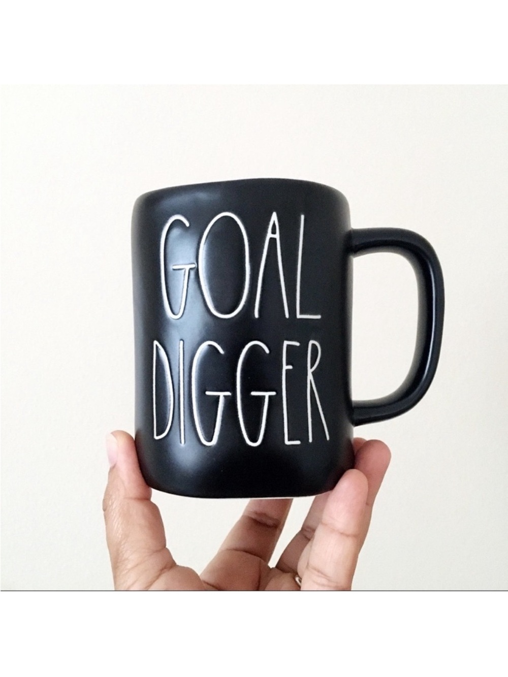 Rae Dunn "Goal Digger" Black Ceramic Coffee Mug
